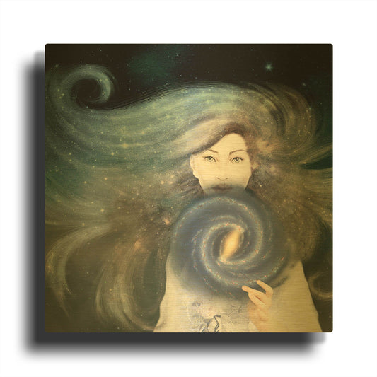 'My Secret Universe' By Paula Belle Flores Gold Metal Wall Art