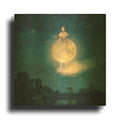 'Shhh Lady Night is Coming' By Paula Belle Flores Gold Metal Wall Art
