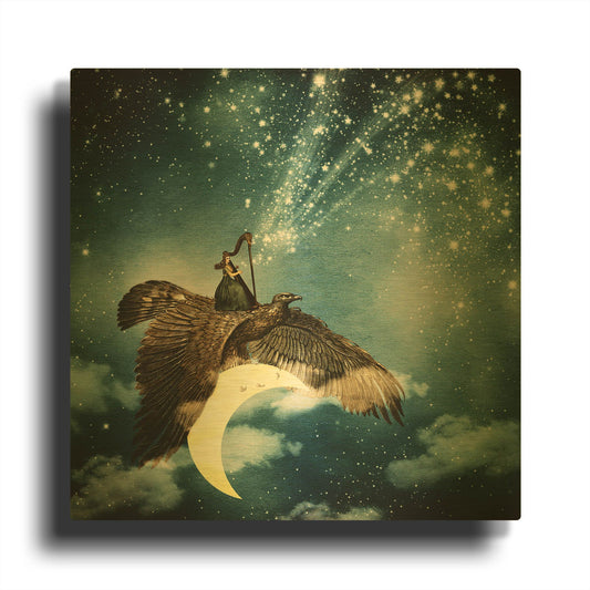 'The Night Goddess' By Paula Belle Flores Gold Metal Wall Art