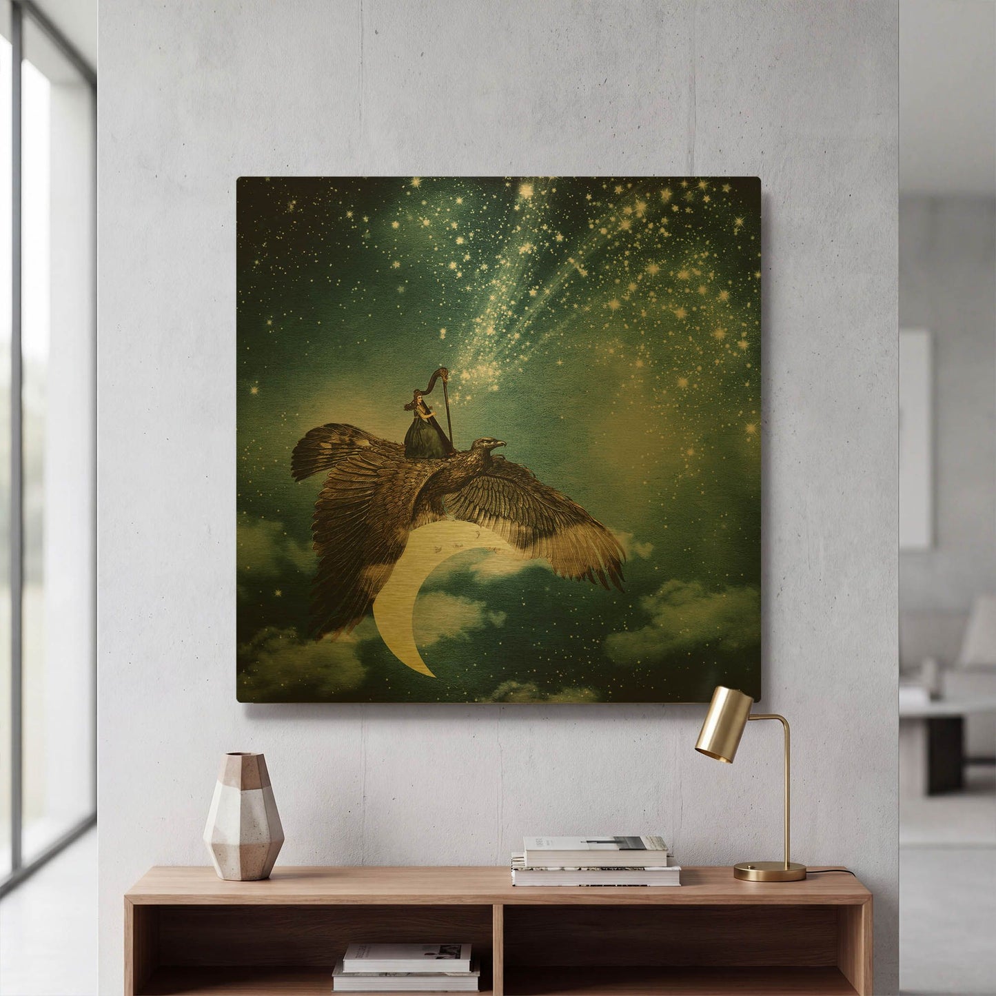 'The Night Goddess' By Paula Belle Flores Gold Metal Wall Art