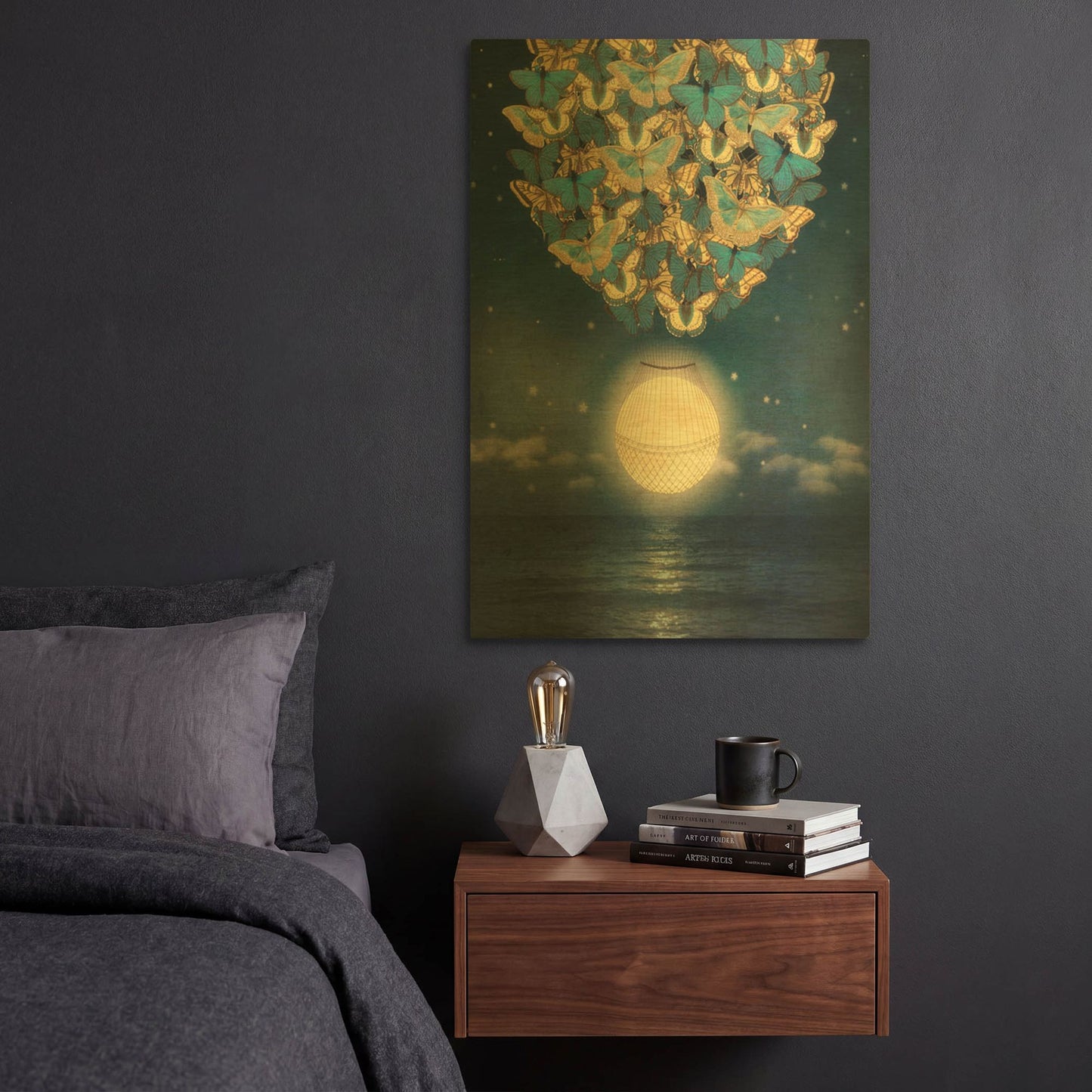 'The Rising Moon' By Paula Belle Flores Gold Metal Wall Art