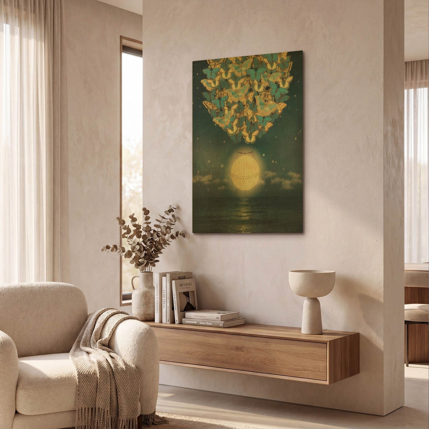 'The Rising Moon' By Paula Belle Flores Gold Metal Wall Art