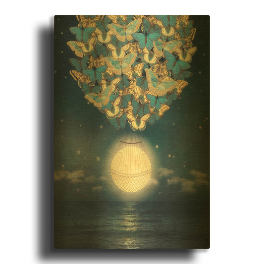 'The Rising Moon' By Paula Belle Flores Gold Metal Wall Art