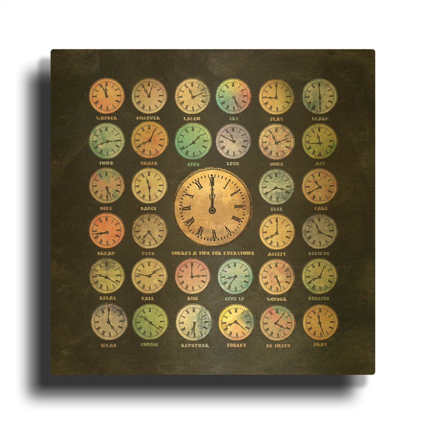 'There is a Time for Everything' By Paula Belle Flores Gold Metal Wall Art