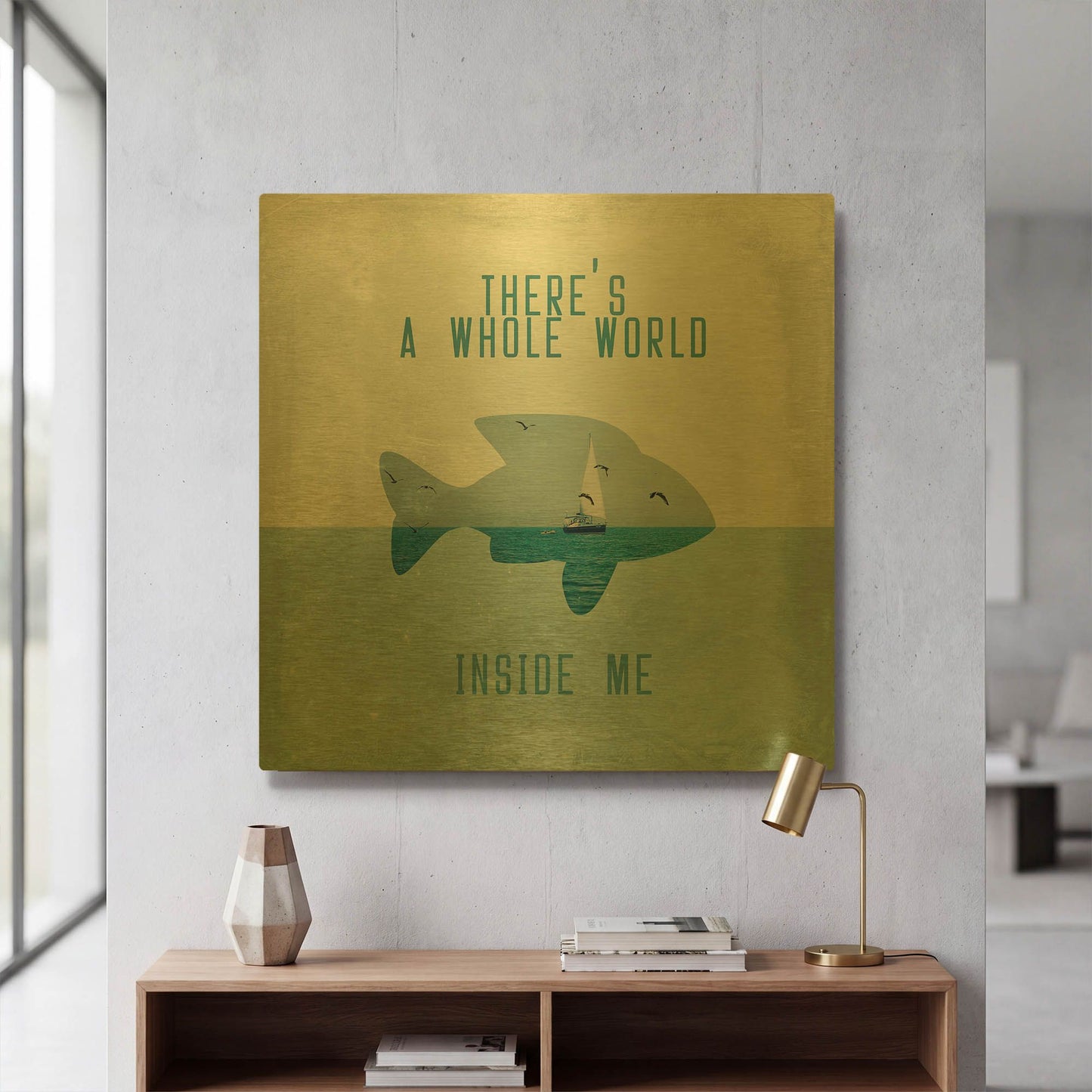 'There Is A World Inside of Me' By Paula Belle Flores Gold Metal Wall Art