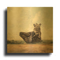 'Yo The Yoga Bear' By Paula Belle Flores Gold Metal Wall Art