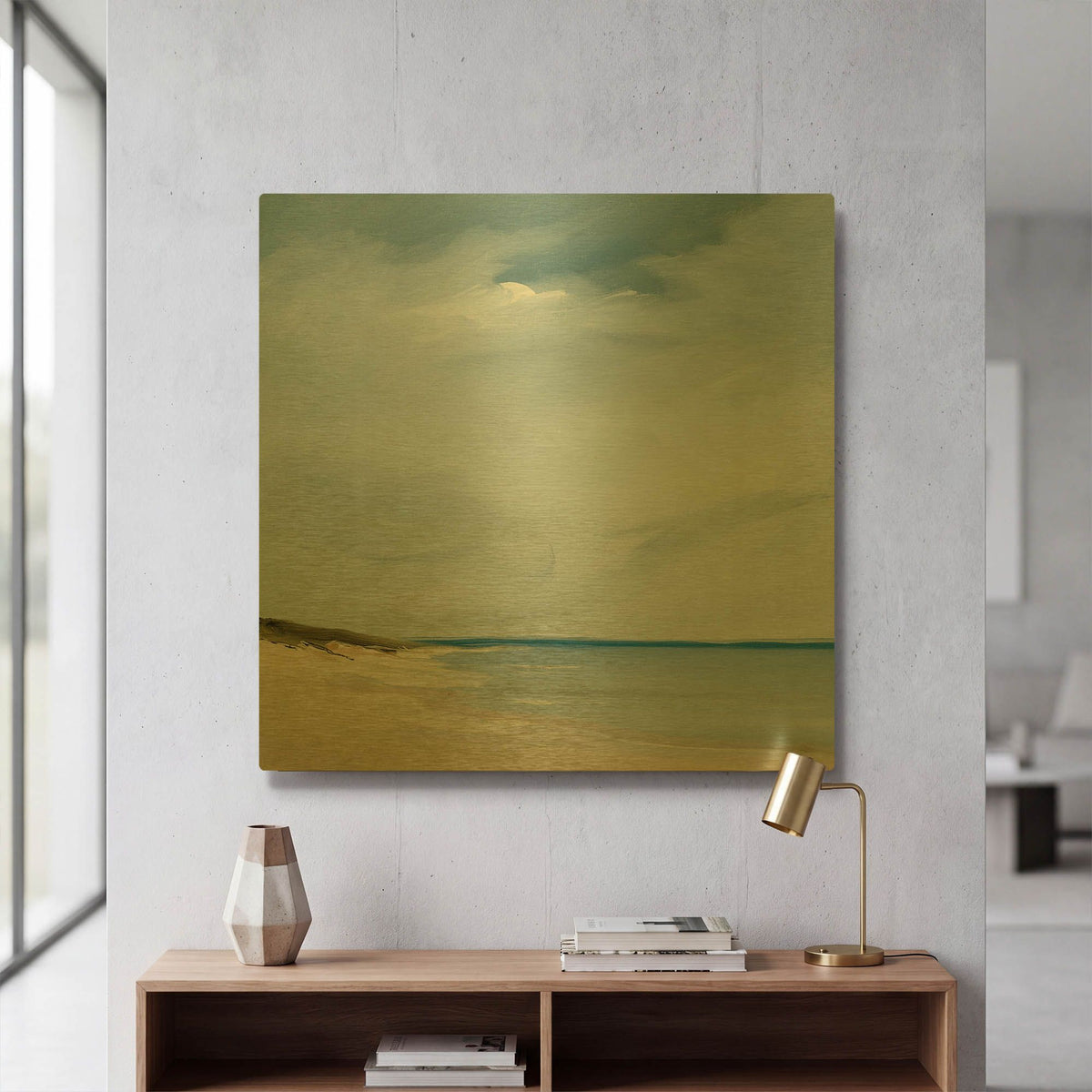 'Blue' By Rick Fleury Gold Metal Wall Art