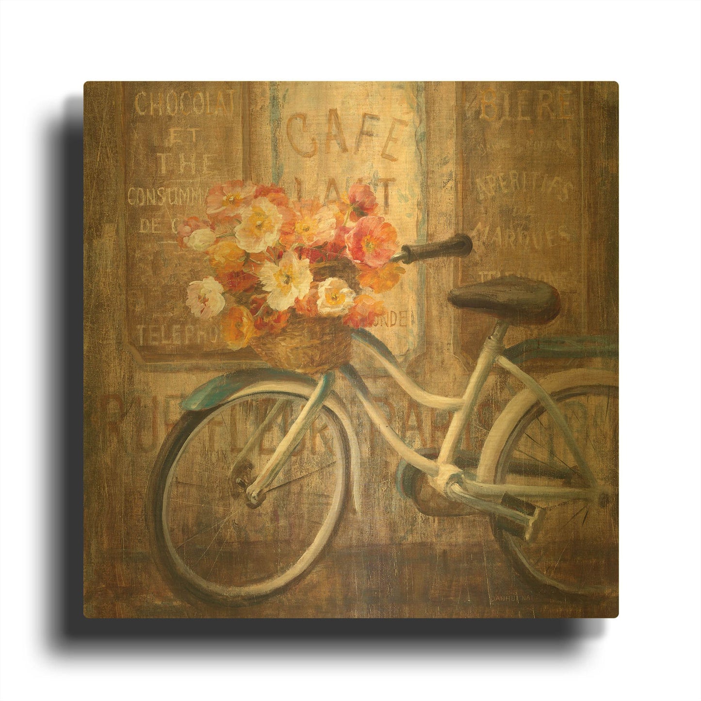 'Meet Me at Le Cafe II' By Danhui Nai Gold Metal Wall Art