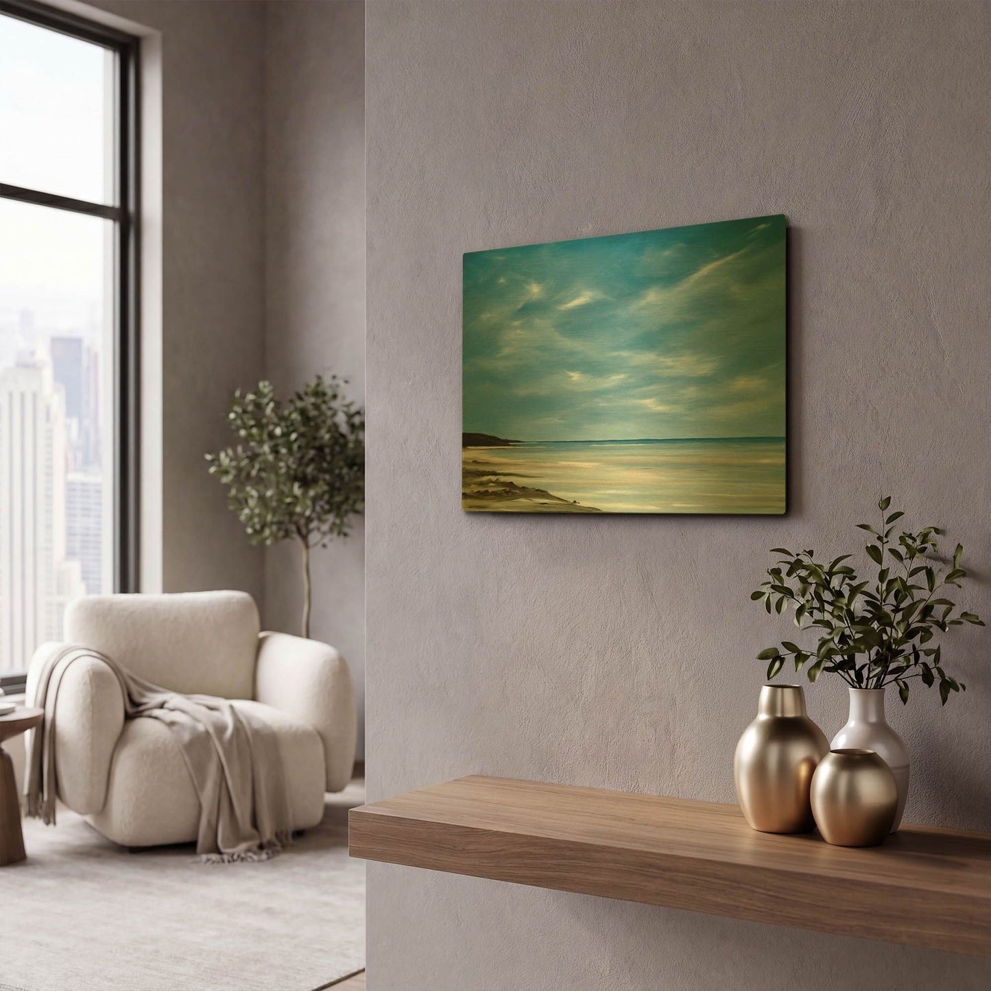 'Outgoing Tide' By Rick Fleury Gold Metal Wall Art