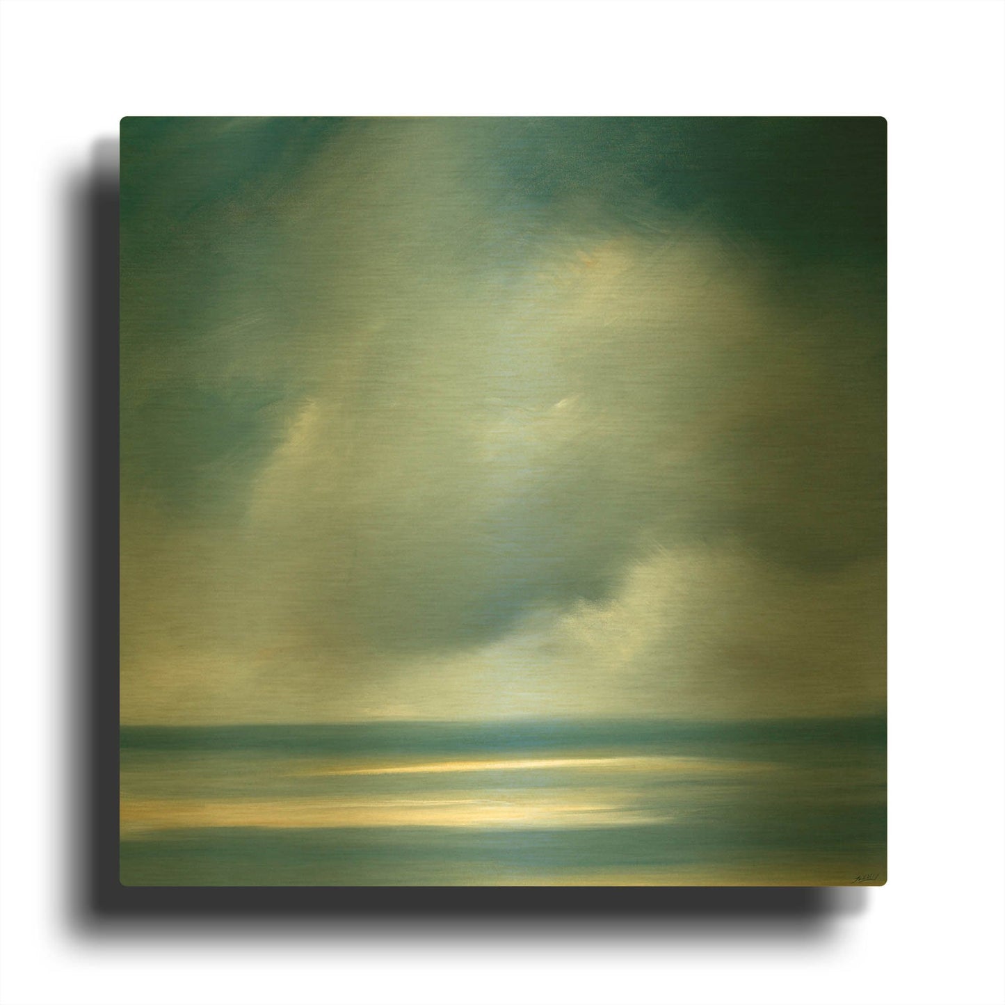 'Skaket Blue' By Rick Fleury Gold Metal Wall Art