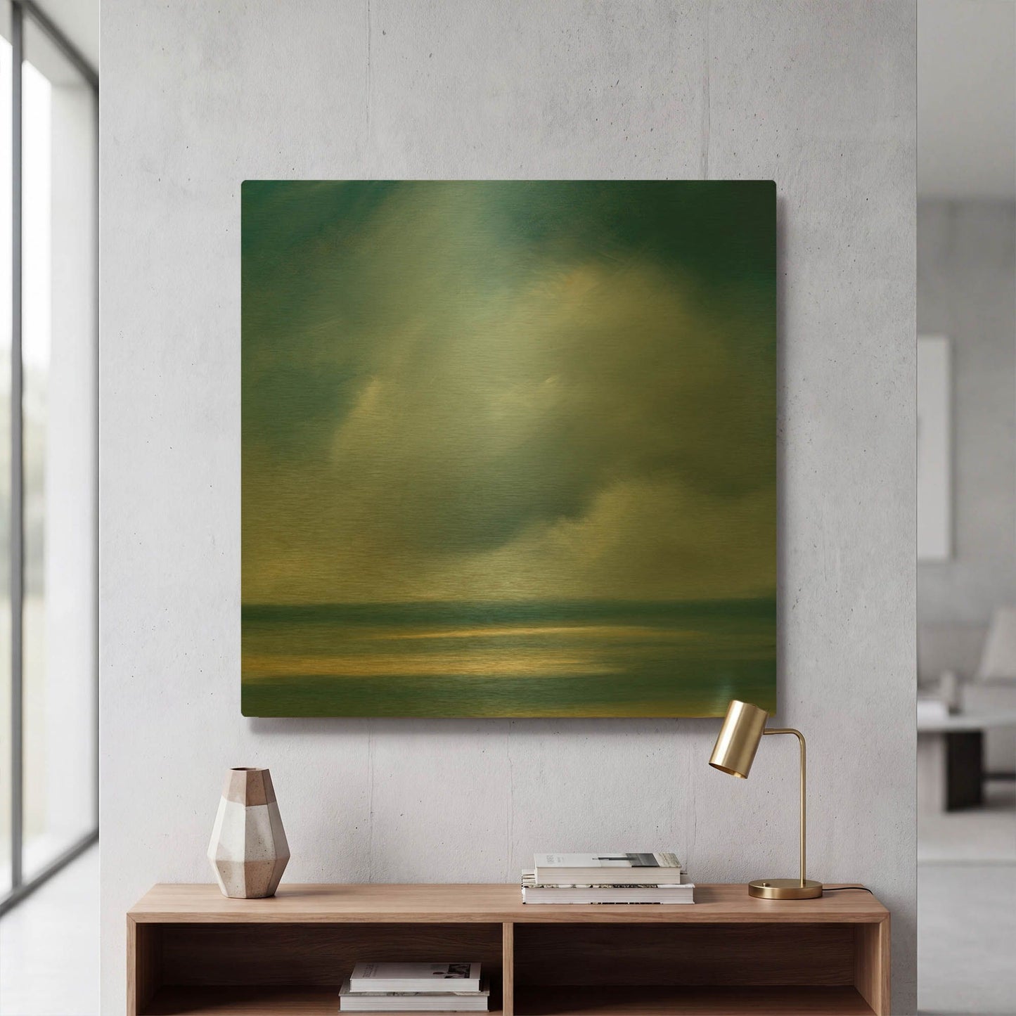 'Skaket Blue' By Rick Fleury Gold Metal Wall Art