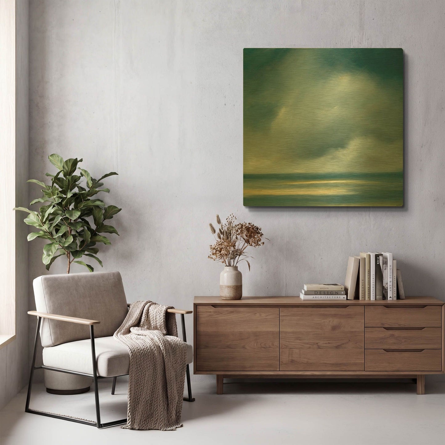 'Skaket Blue' By Rick Fleury Gold Metal Wall Art
