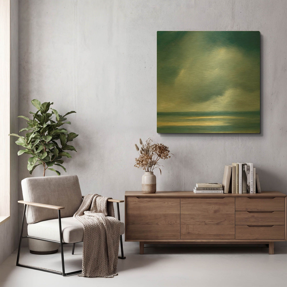 'Skaket Blue' By Rick Fleury Gold Metal Wall Art