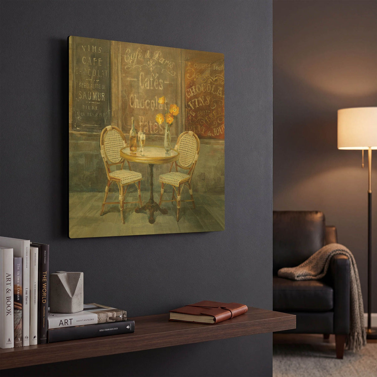 'French Cafe' By Danhui Nai Gold Metal Wall Art