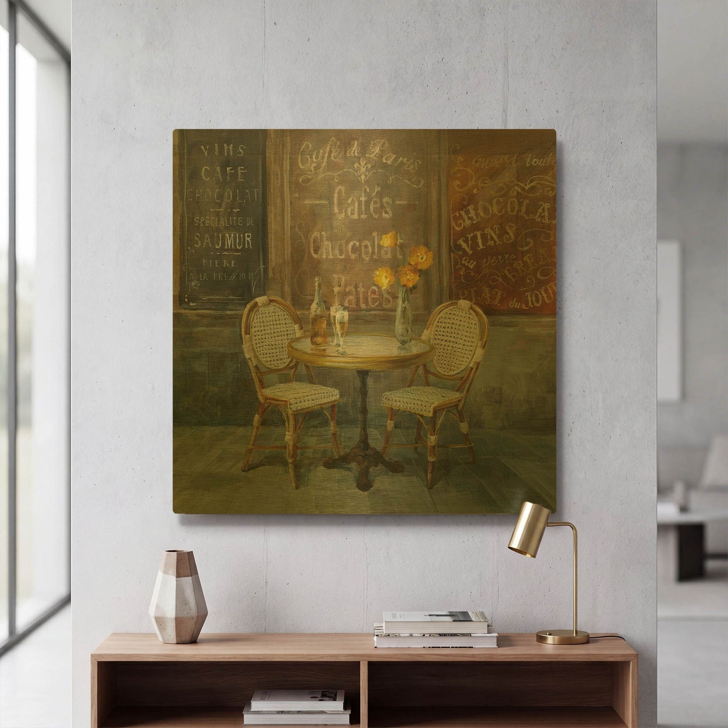 'French Cafe' By Danhui Nai Gold Metal Wall Art
