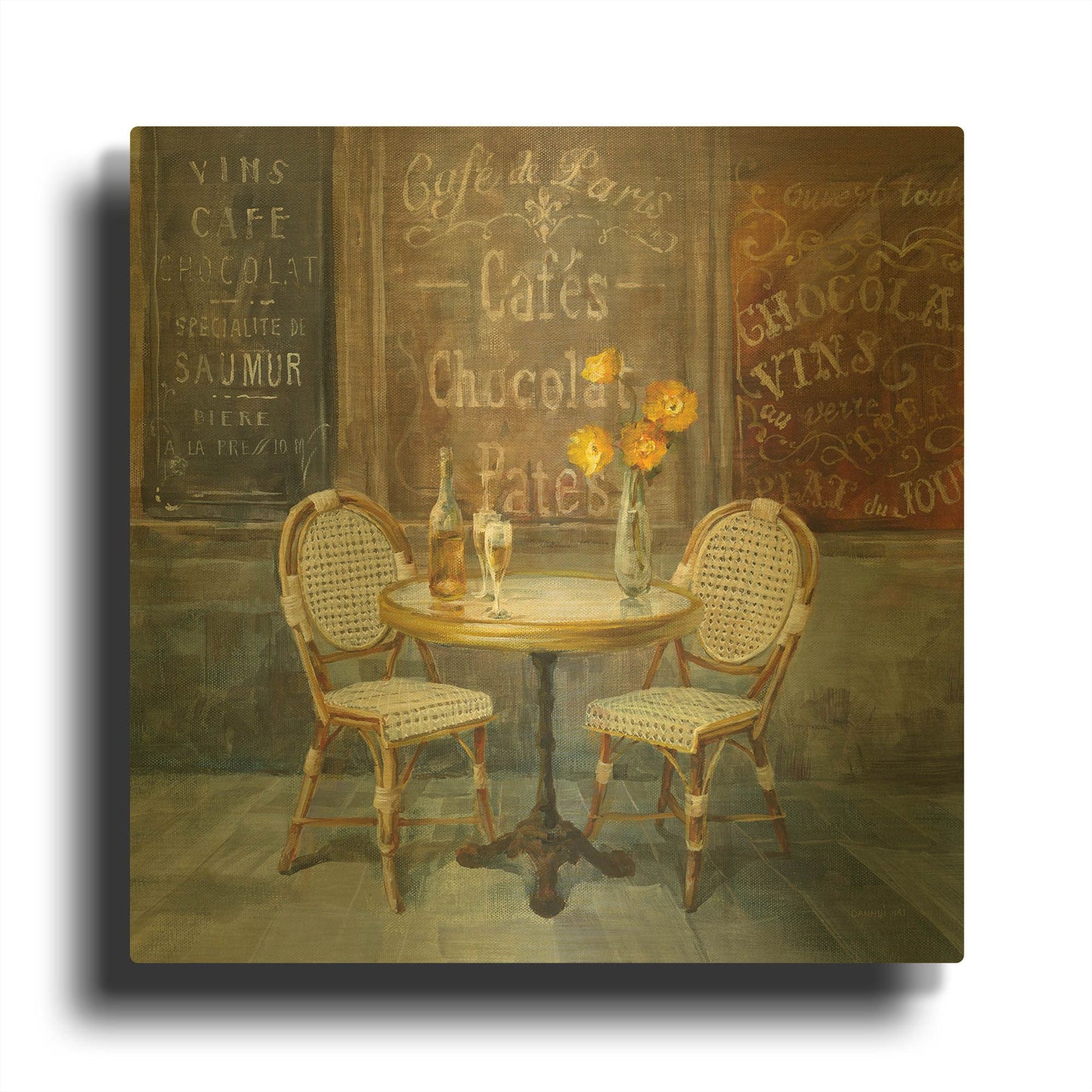 'French Cafe' By Danhui Nai Gold Metal Wall Art