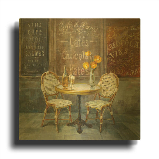 'French Cafe' By Danhui Nai Gold Metal Wall Art