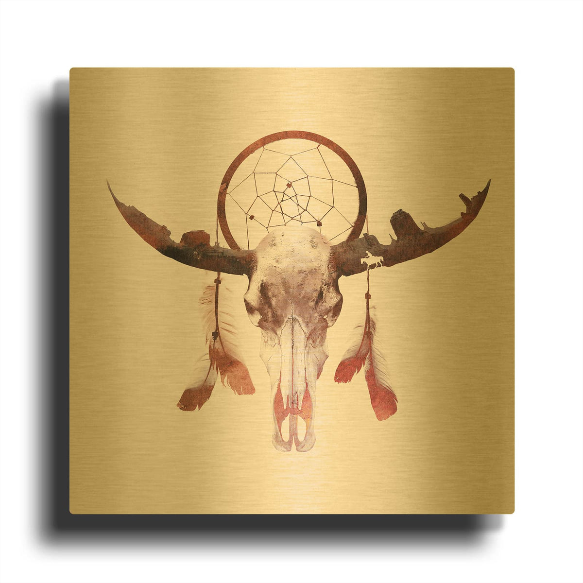 'Deadly Desert' By Robert Farkas Gold Metal Wall Art