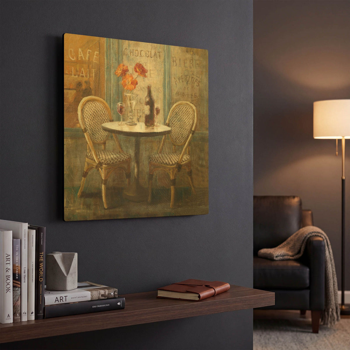 'Meet Me at Le Cafe I' By Danhui Nai Gold Metal Wall Art