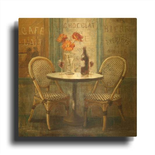 'Meet Me at Le Cafe I' By Danhui Nai Gold Metal Wall Art