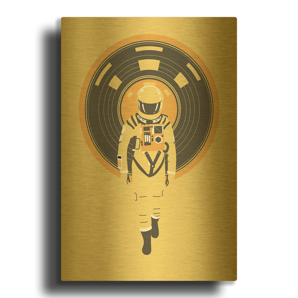 'DJ Hal' By Robert Farkas Gold Metal Wall Art