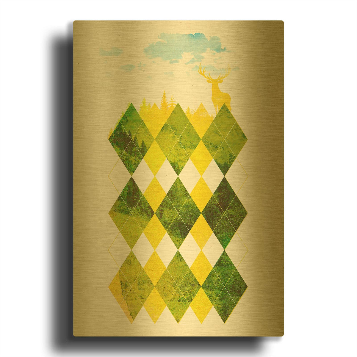 'Elegant Forest' By Robert Farkas Gold Metal Wall Art