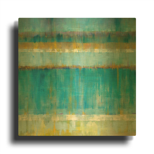 'Abstract Stripes' By Danhui Nai Gold Metal Wall Art