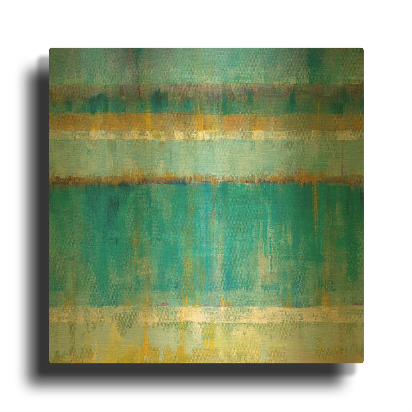 'Abstract Stripes' By Danhui Nai Gold Metal Wall Art