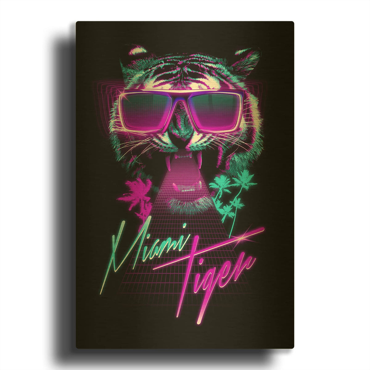 'Miami Tiger' By Robert Farkas Gold Metal Wall Art