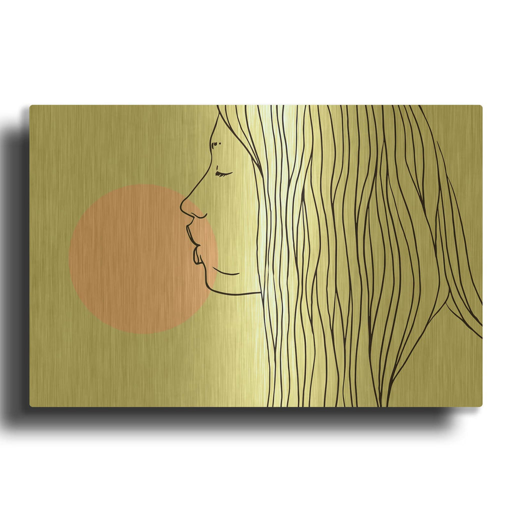 'Pink Bubble Gum' By Robert Farkas Gold Metal Wall Art