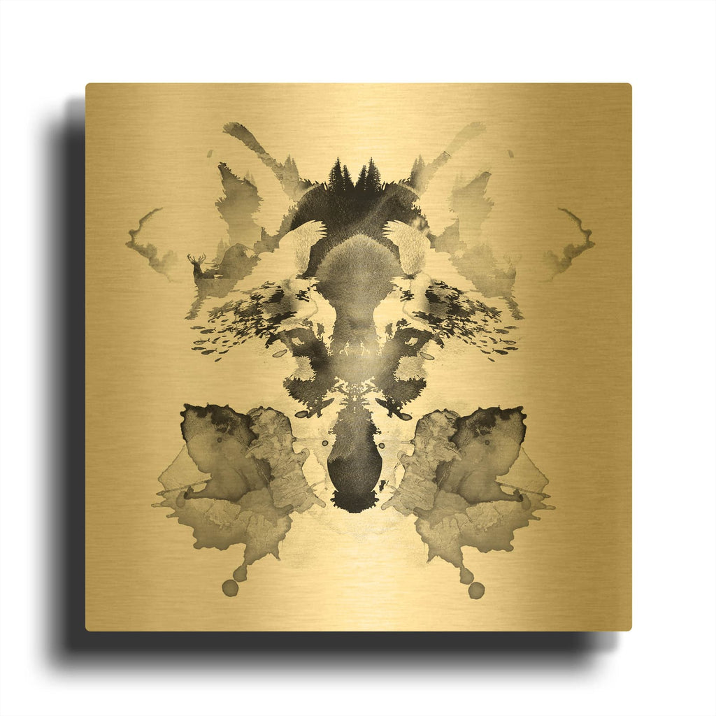 'Rorscach' By Robert Farkas Gold Metal Wall Art