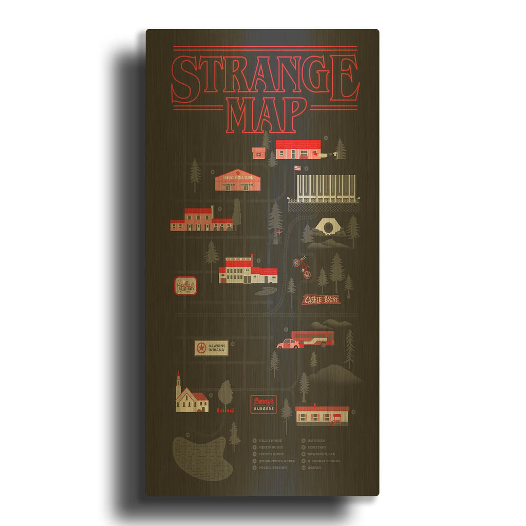 'Strange Map' By Robert Farkas Gold Metal Wall Art
