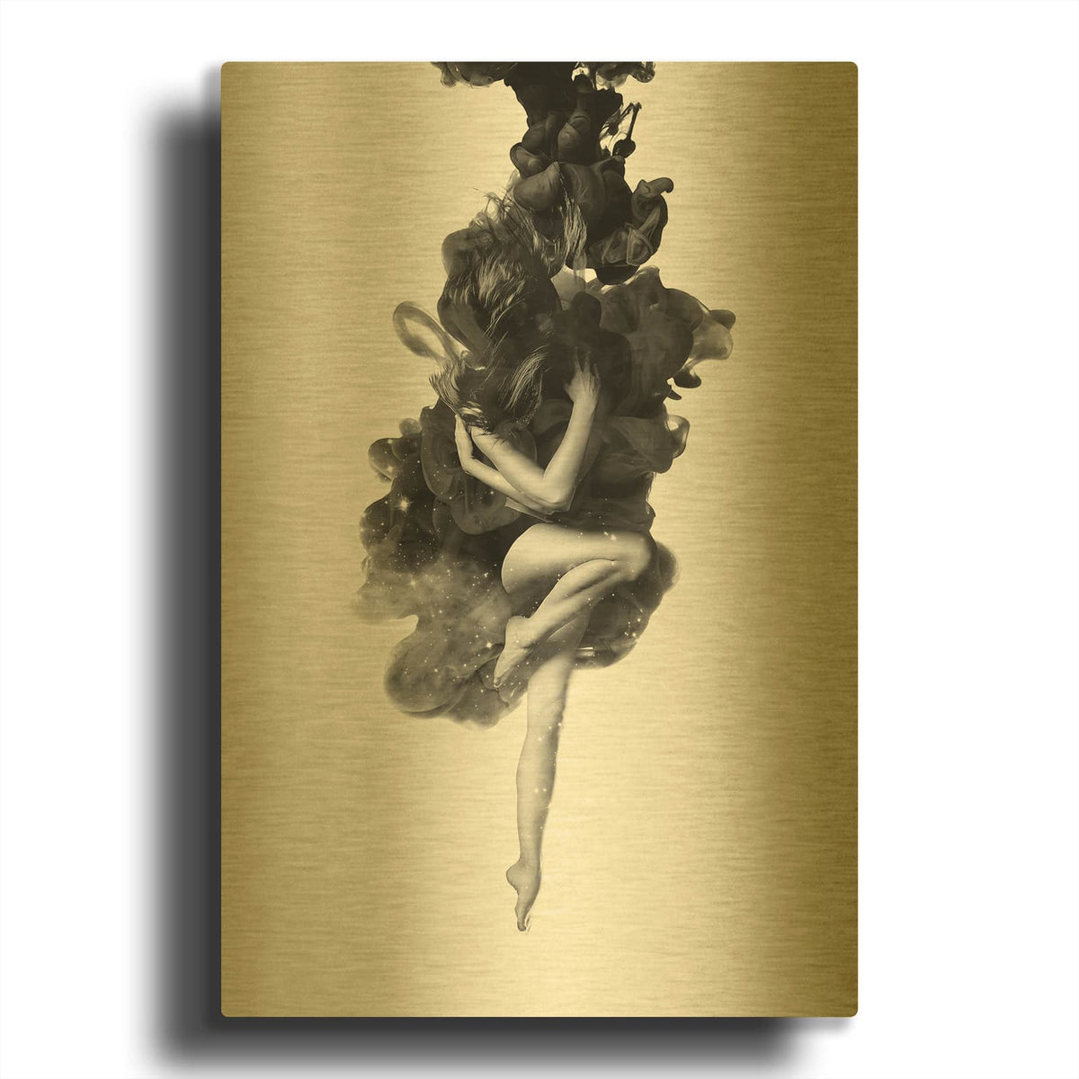 'The Born of The Universe' By Robert Farkas Gold Metal Wall Art