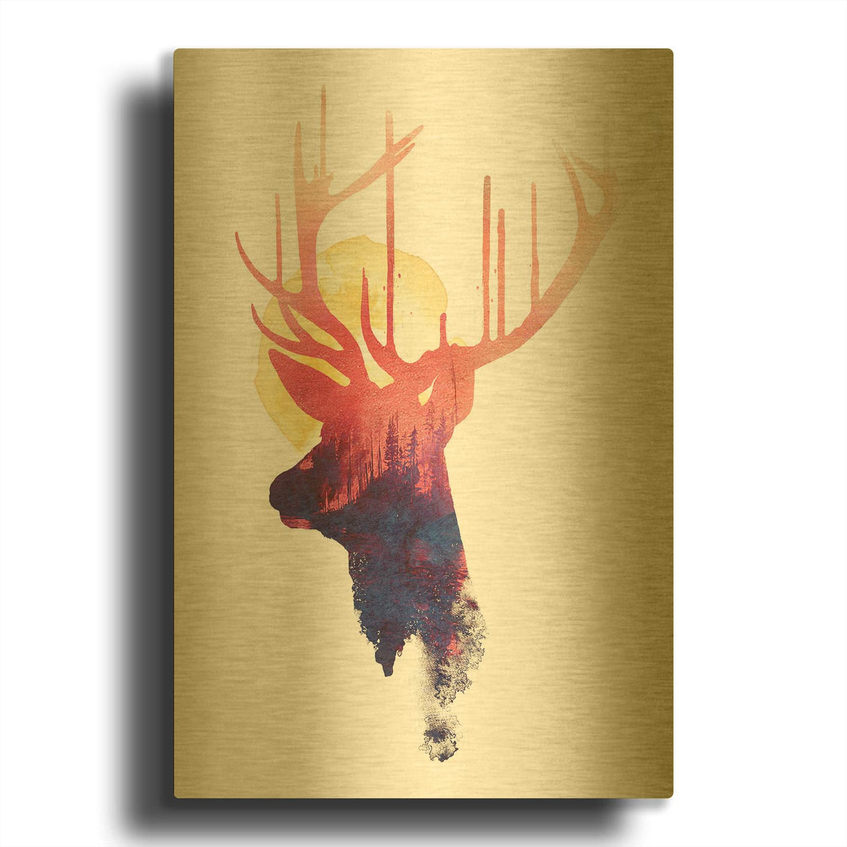 'The Burning Sun' By Robert Farkas Gold Metal Wall Art