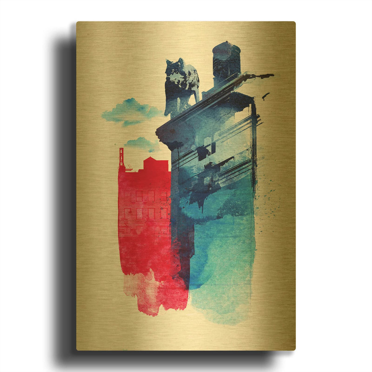 'This Is My Town' By Robert Farkas Gold Metal Wall Art