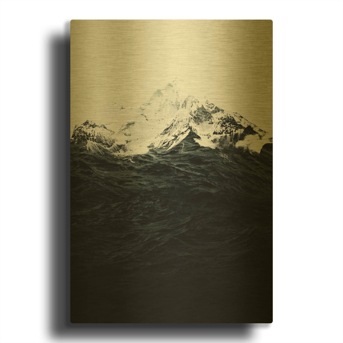 'Those Waves Were Like Mountains' By Robert Farkas Gold Metal Wall Art