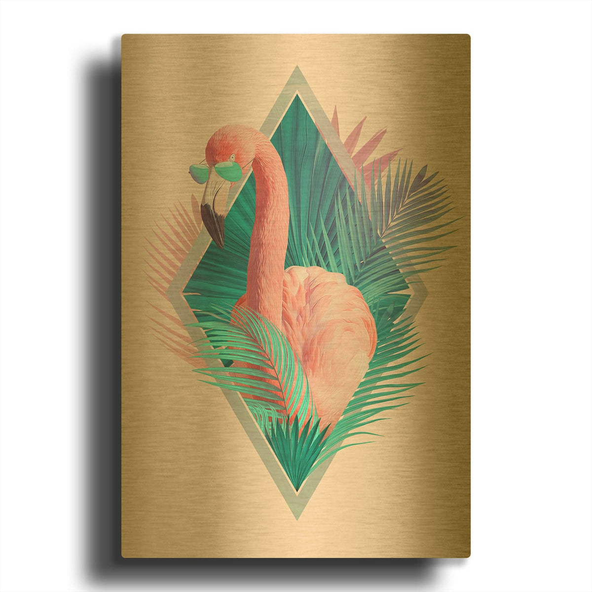 'Tropical Leaves' By Robert Farkas Gold Metal Wall Art