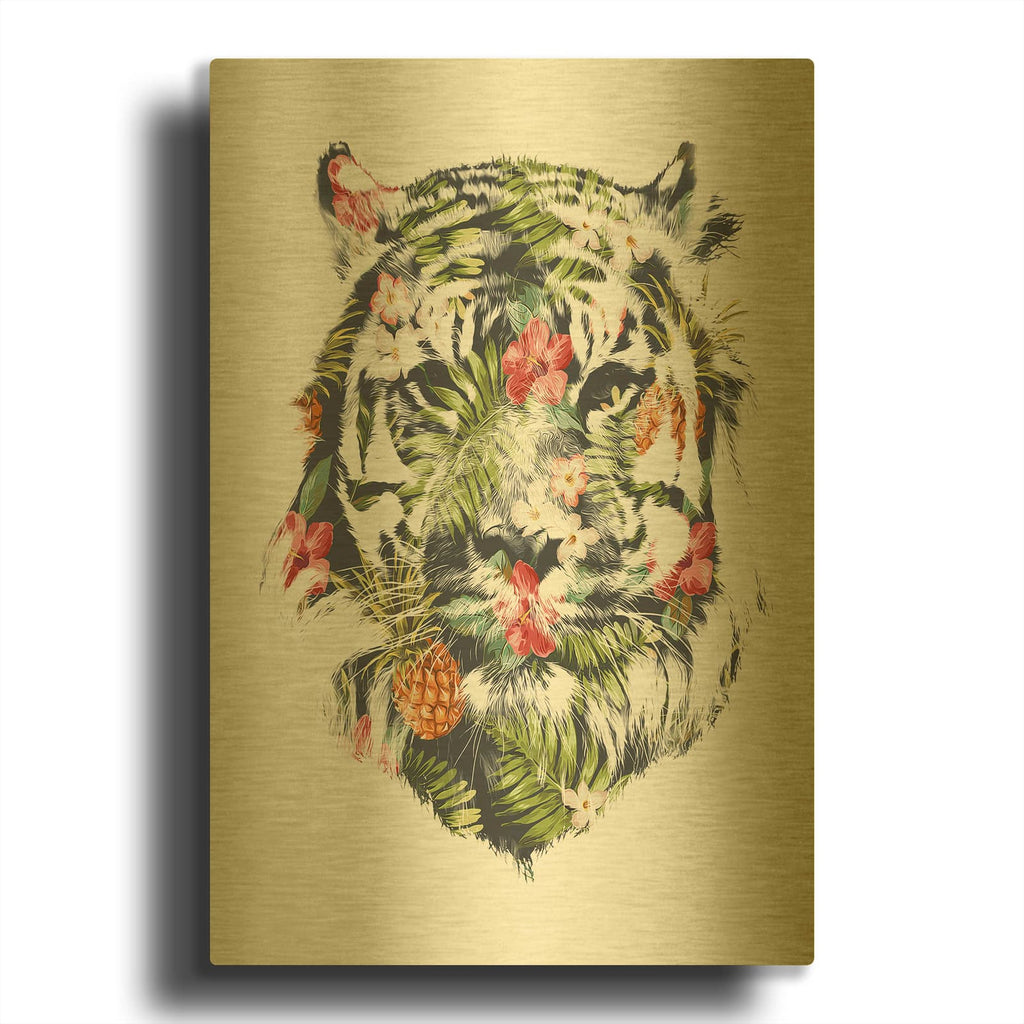 'Tropical Tiger' By Robert Farkas Gold Metal Wall Art