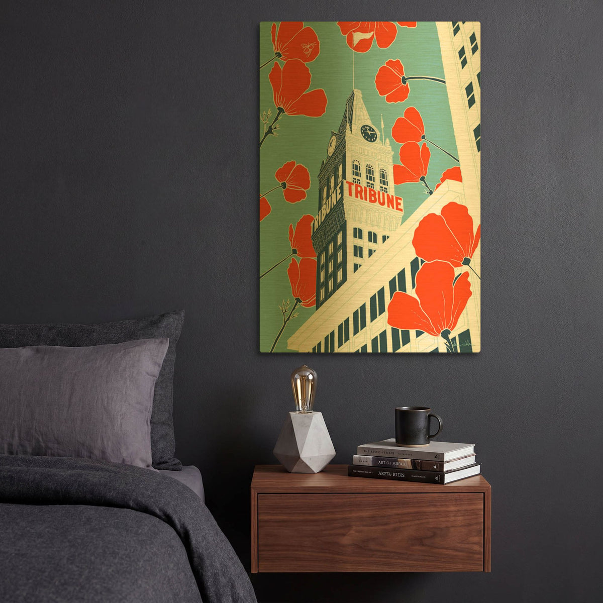 'Tribune Tower - Oakland D2046D' By Shane Donahue Gold Metal Wall Art