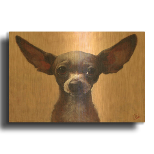 'Chihuahua' By Thomas Fluharty Gold Metal Wall Art