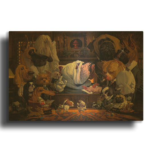 'DogFather' By Thomas Fluharty Gold Metal Wall Art