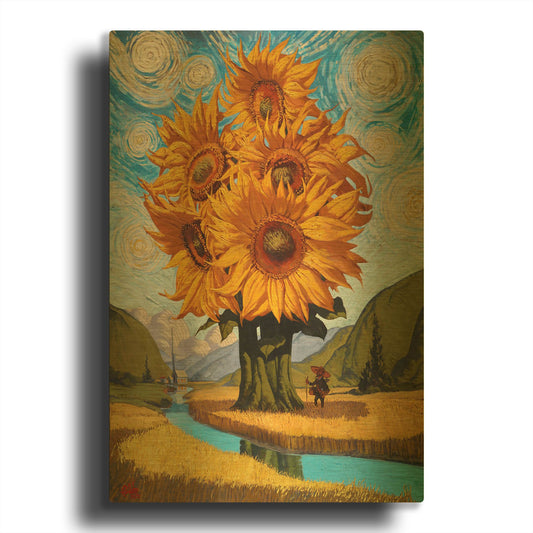 'In The Valley' By Thomas Fluharty Gold Metal Wall Art