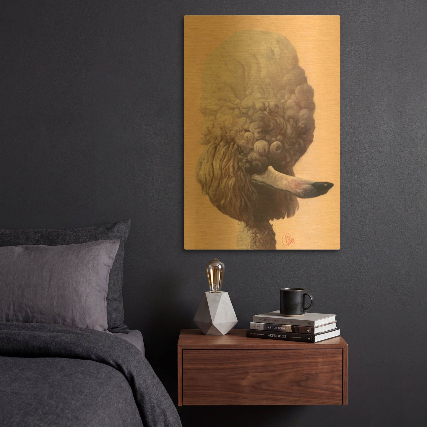'Poodle' By Thomas Fluharty Gold Metal Wall Art