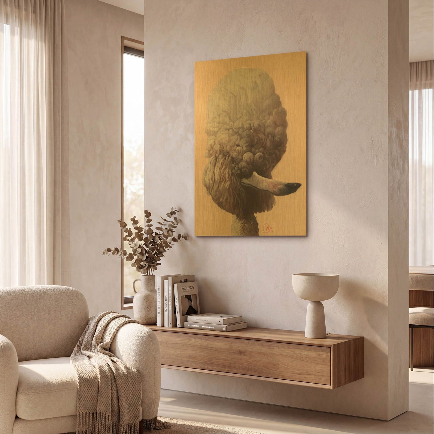 'Poodle' By Thomas Fluharty Gold Metal Wall Art
