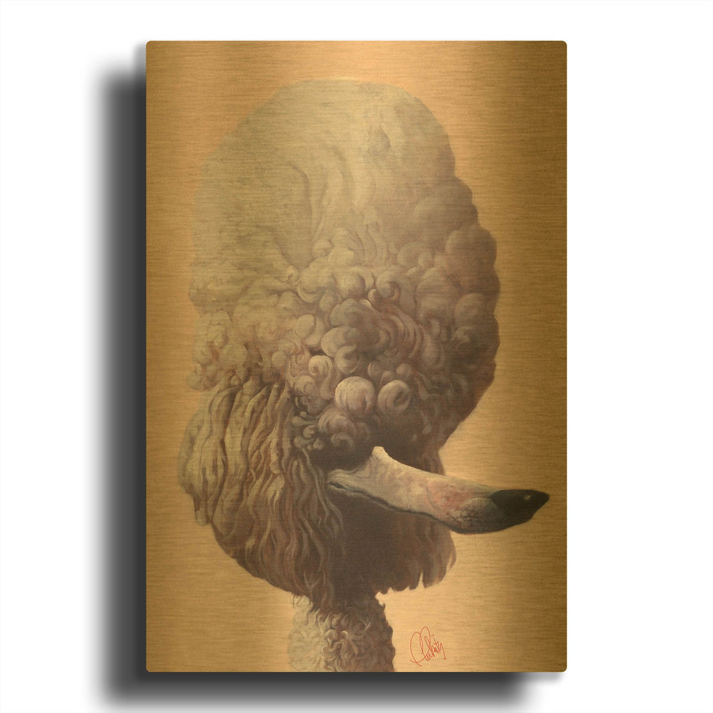 'Poodle' By Thomas Fluharty Gold Metal Wall Art