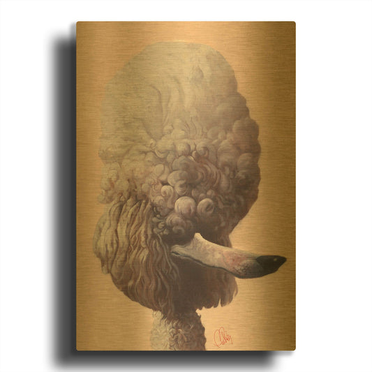 'Poodle' By Thomas Fluharty Gold Metal Wall Art