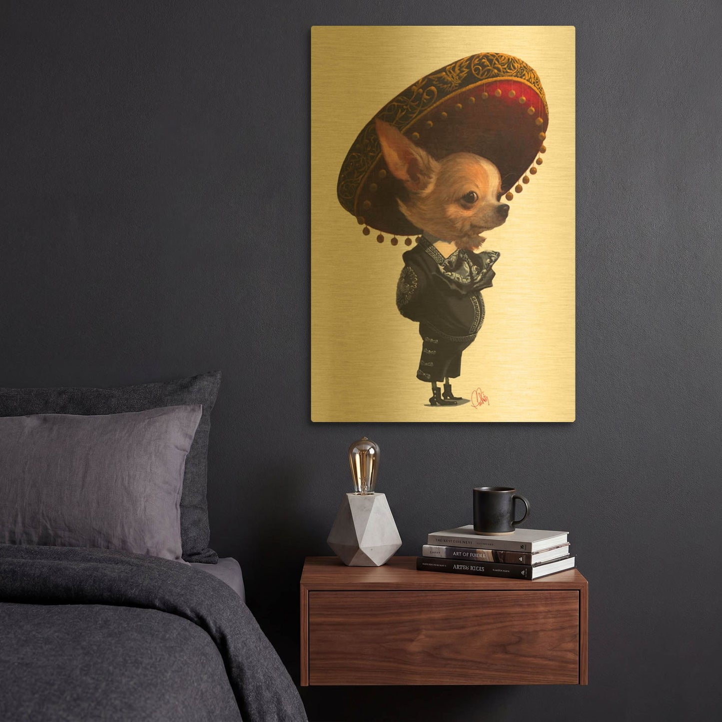 'Senorita' By Thomas Fluharty Gold Metal Wall Art
