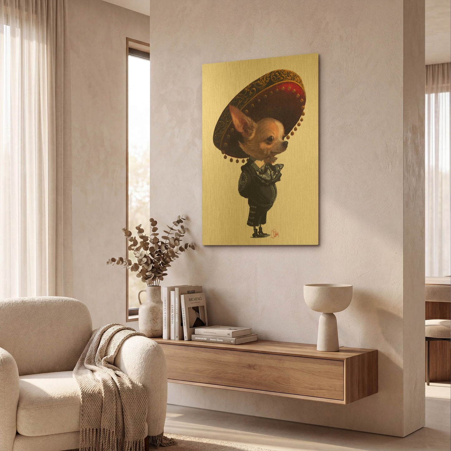 'Senorita' By Thomas Fluharty Gold Metal Wall Art