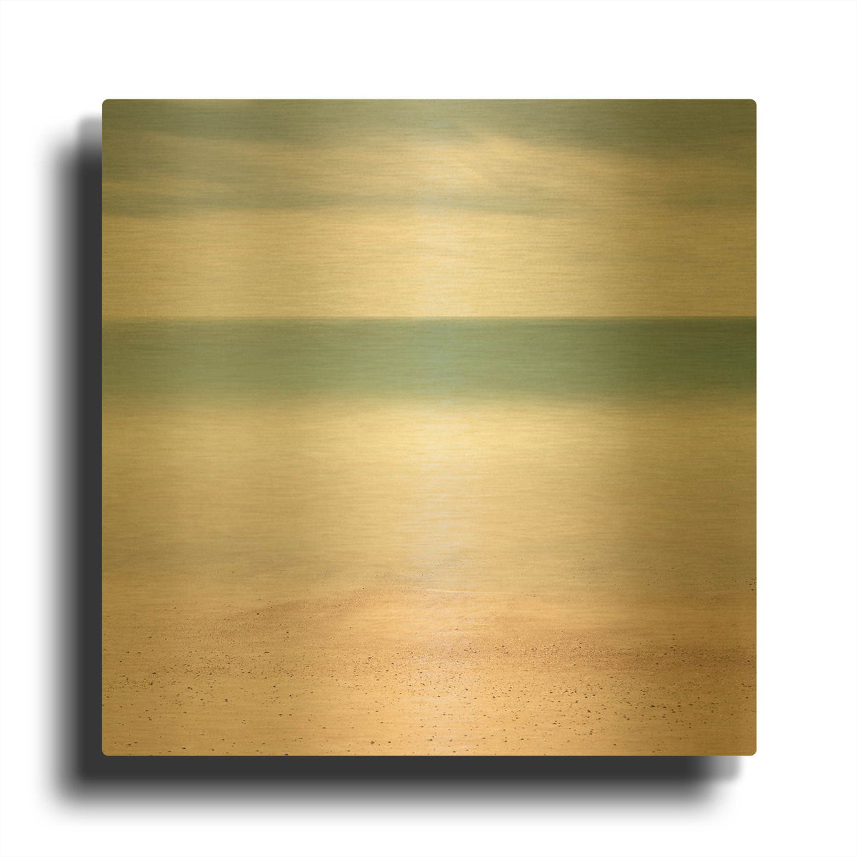 'Beach Sea Sky D1056D' By Wilco Dragt Gold Metal Wall Art