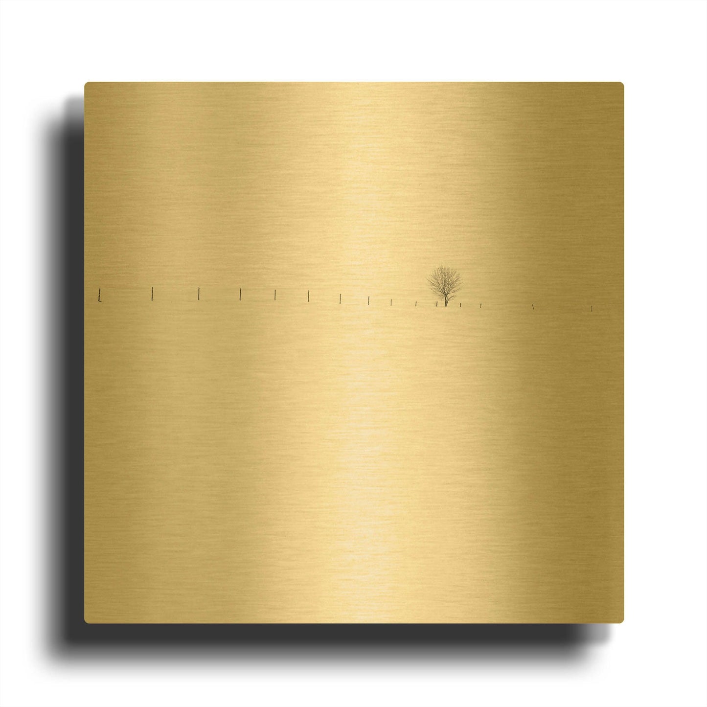 'Frozen Landscape D1071D' By Wilco Dragt Gold Metal Wall Art